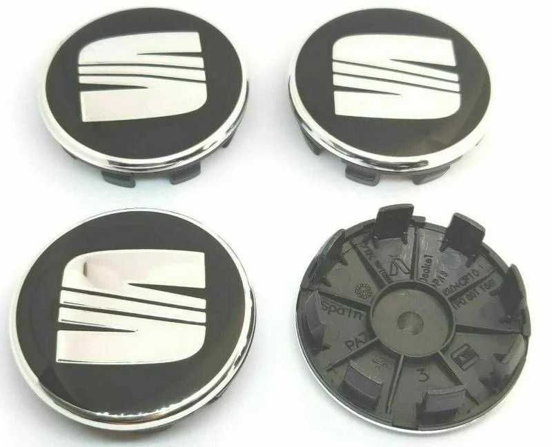 Embleme Capace Roti Sigle Jante Seat 63mm, Negru / Rosu, 1P06601165