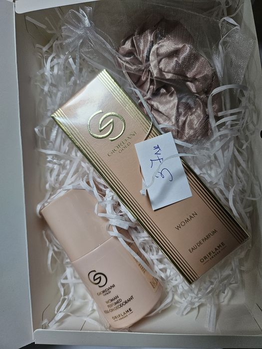 Намаление кутия с парфюм Джордани Голд ,рол-он и скрънчи