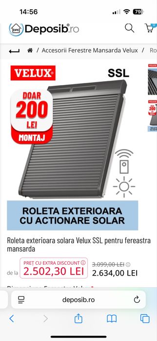 Roleta Electric Velux