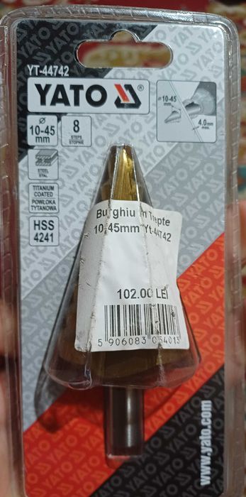 Burghiu in trepte YATO 10-45mm Sunt noi 2 buc