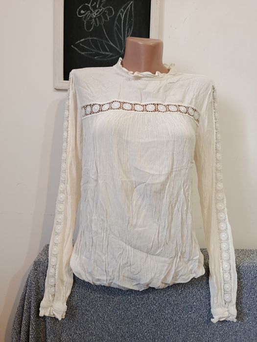 Bluza romantica cămașă crem H&M mărimea S-M 36-38
