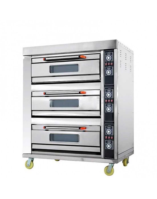 Фурна за пици закуски и готвене на три нива за шест тави