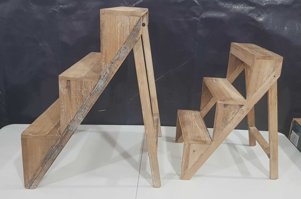 Rafturi DKD Home Decor, lemn reciclat natural , molid , 2 buc