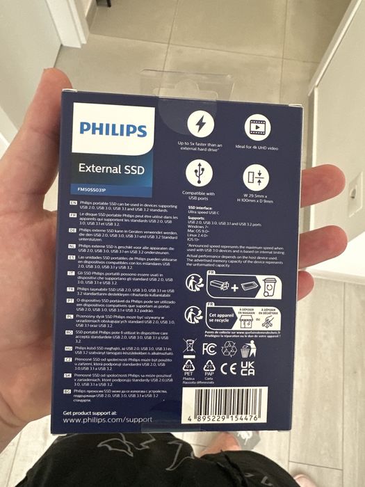 SSD Extern Philips 500GB • Sigilat • Ultra Slim