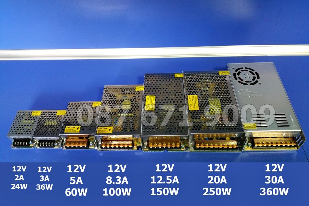 Захранване трансформатор 12V, адаптер за LED, камери, трансформатори