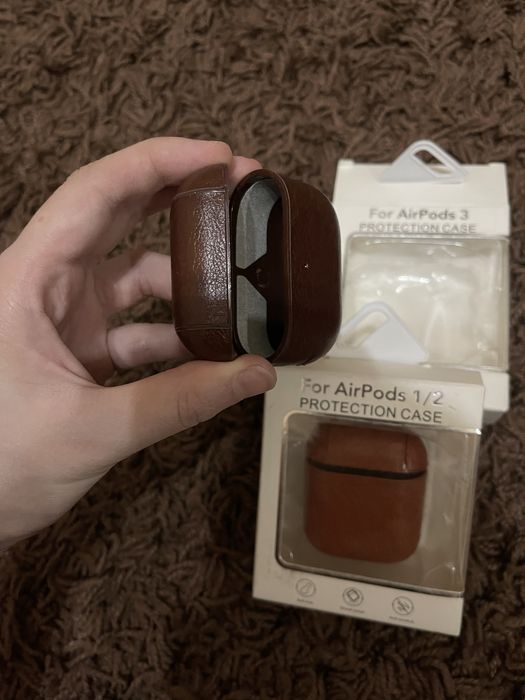 Кожаный противоударный защитный чехол для AirPods