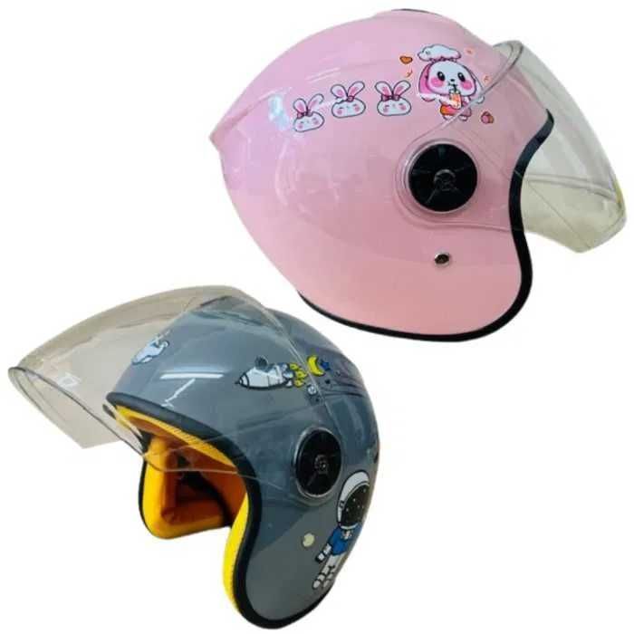 Детска каска за мотор Mercado Trade, За скутер, XS размер, Сив и розов