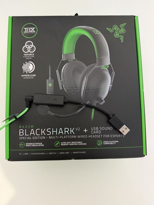 Casti gaming Razer blackshark v2 cu USB SOUNDCARD