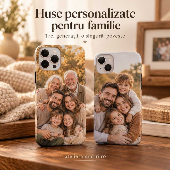 Husa Personalizata iPhone 11 12 13 14 15 16 17 Pro Max Plus – Poza Familie, Copii, Mama, Tata, Cadou Personalizat