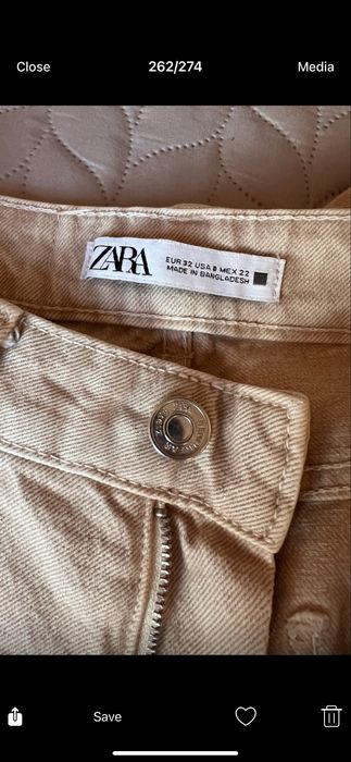 Бежов деним от Zara, носен веднъж. Размер 32.