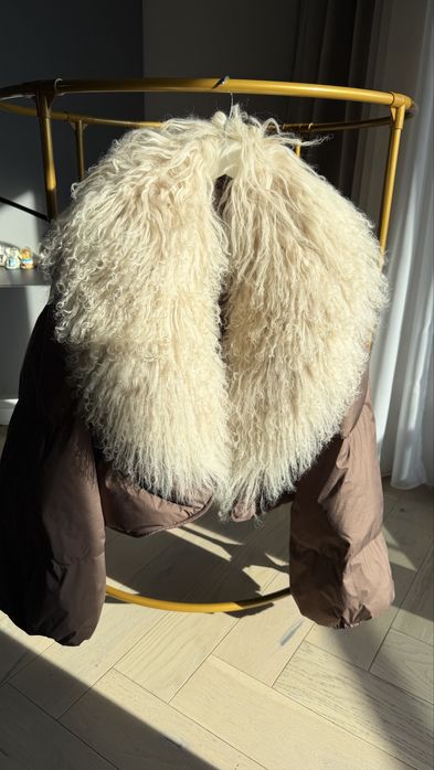 Geaca cu guler  oaie mongoleza XS S