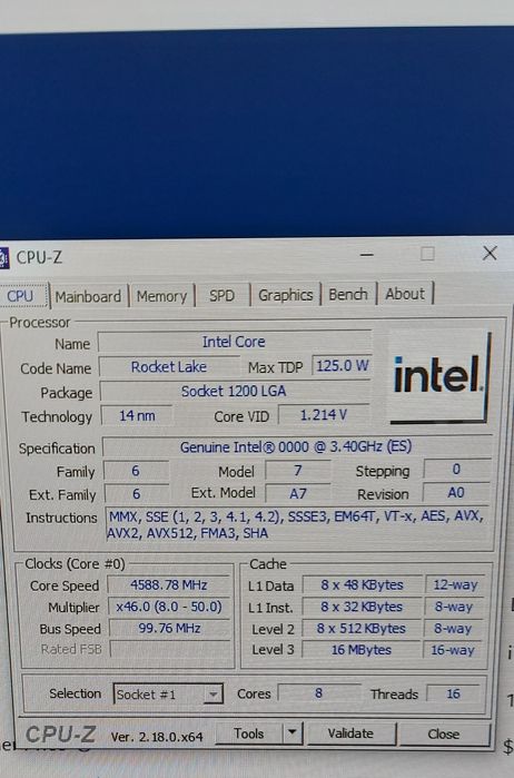 Procesor i9 11900k gen 11 = QV1K socket lga1200 + cooler + pasta