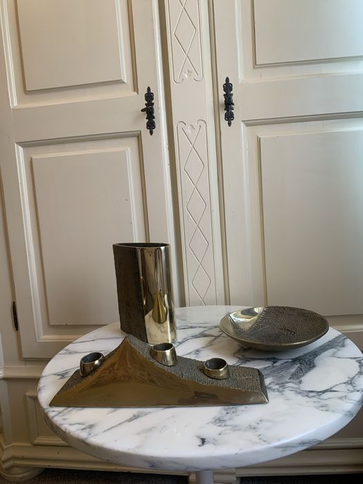 Bronz Brutalist Modernist anii 70 Mid Century