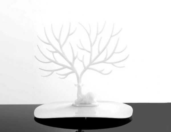 Органайзер за бижута Еленски рога, поставка за бижута, бял