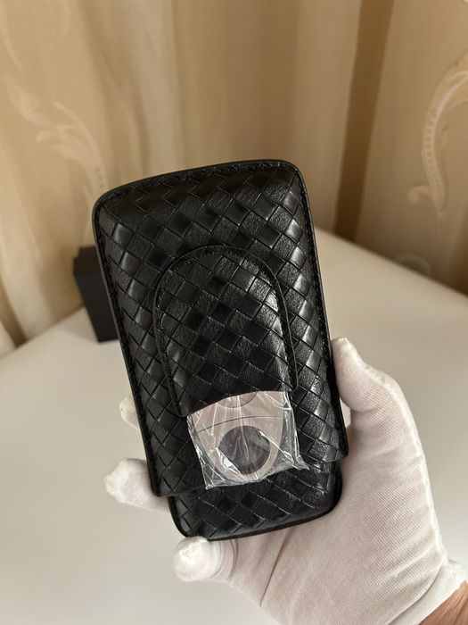 Кожен калъф Cohiba за 3 пури с джоб за резачка – подаръчна кутия