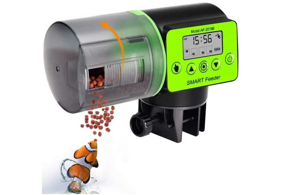 Автоматична хранилка с голям резервоар за рибки аквариум AF-2019B