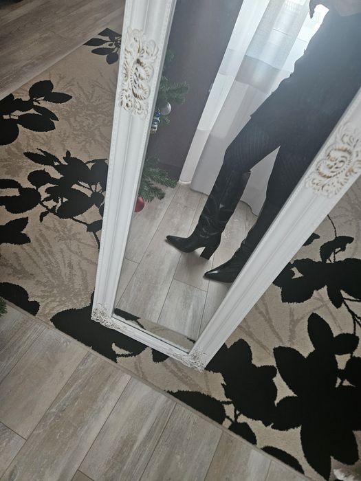 Cizme ciocate Zara piele naturala 37