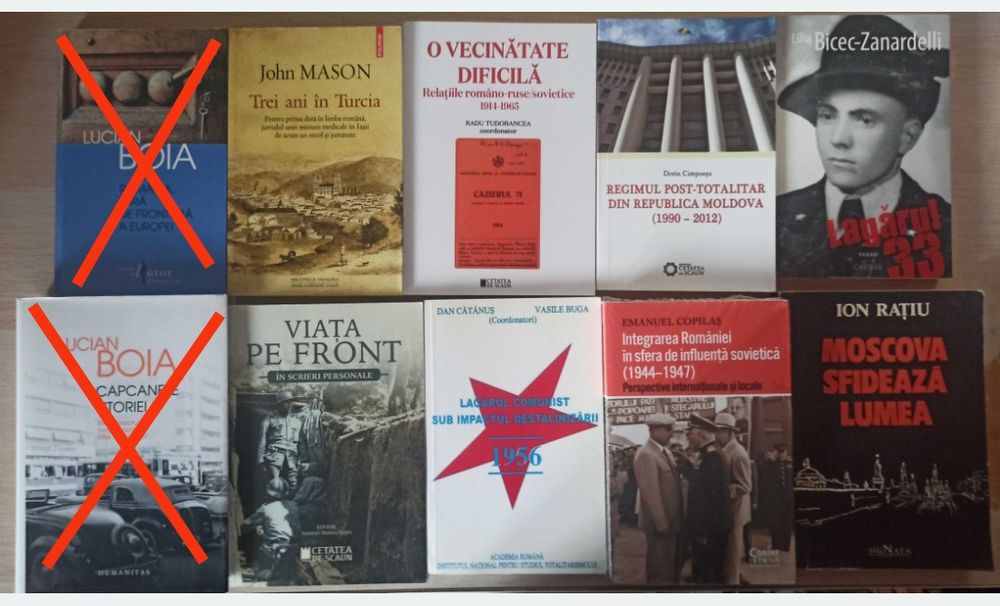 Carti de istorie despre istoria romanilor, comunism in Romania, Romania in razboaiele mondiale (lichidare biblioteca)