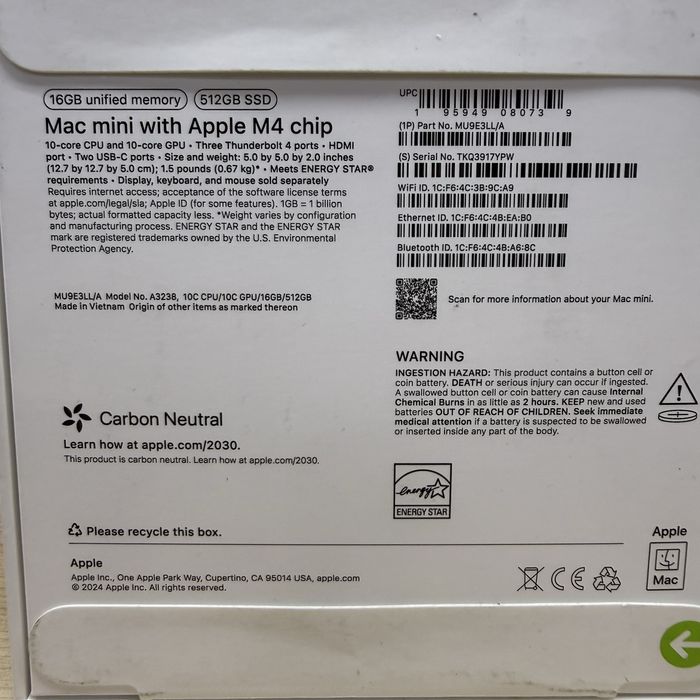 Mac Mini M4 16/512