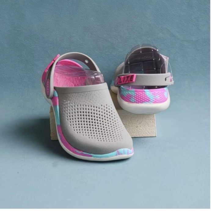 Сабо серебристый, фуксия