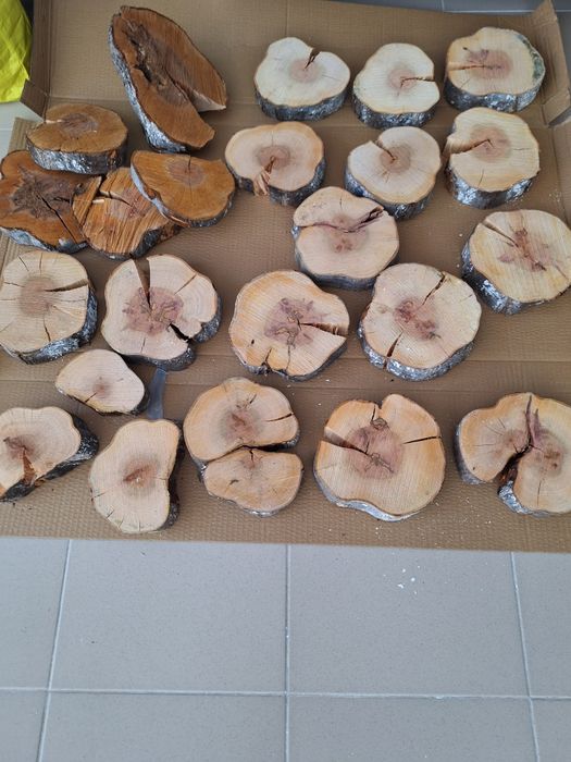 Шайби от естественно дърво 67 броя
