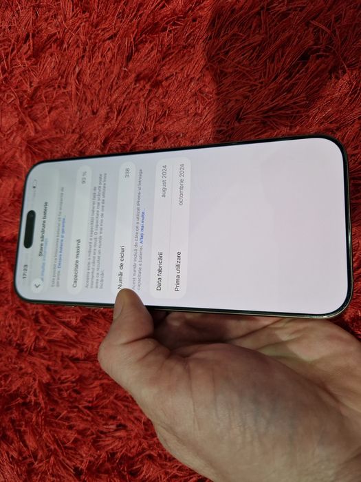 -Iphone 16Pro Max, ca Nou 256Gb 8Ram Desert Titanium impecabil bat:93%