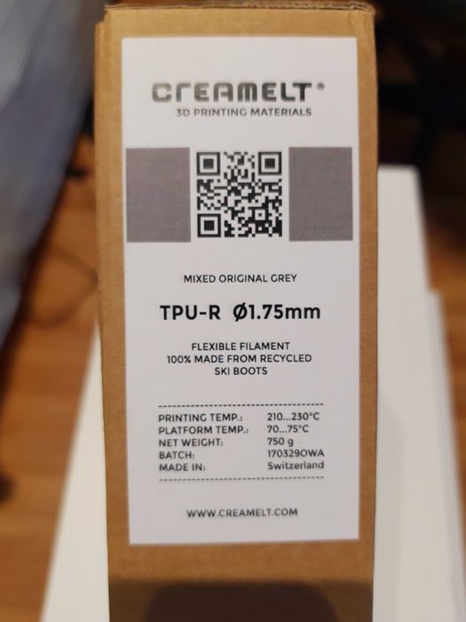 Пълнител за 3D печат, Creamelt TPU-R 750gr, ф1.75mm