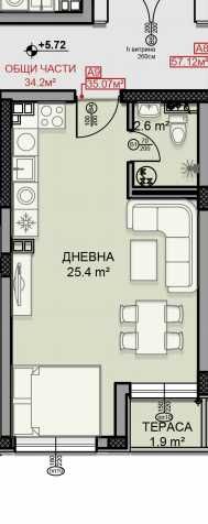 Продава се Едностаен апартамент в София, Дървеница - 47 кв.м за 2053 €/кв.м - Снимка #7