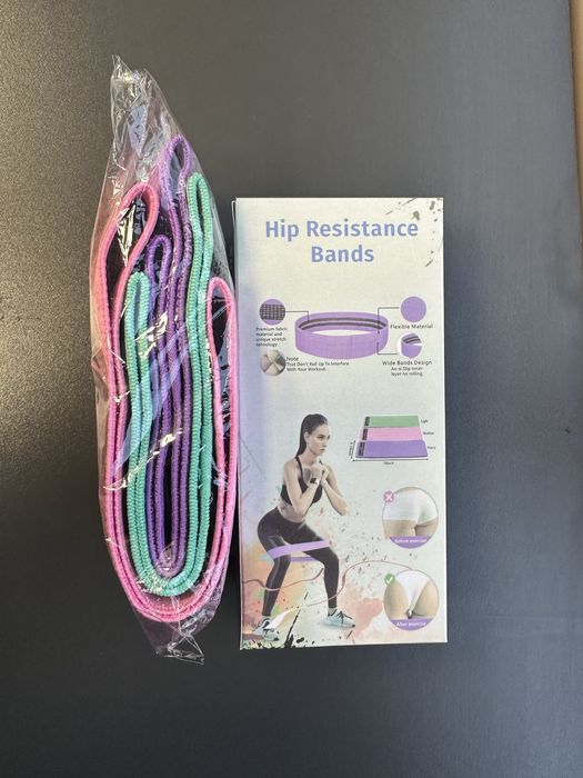 Set 3 benzi elastice textile fitness – 3 niveluri de rezistenta