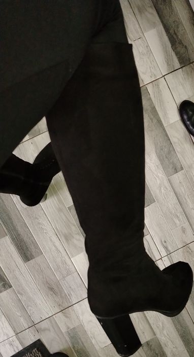 Cizme lungi piele întoarsă, mar 38,impecabile