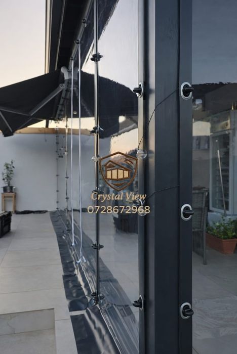 Închideri terase cu folie transparentă 0,8 mm – Crystal View
