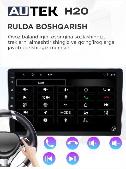 Автомобильный монитор Autek H20 9 и 10 д. 4/64GB Wi-Fi