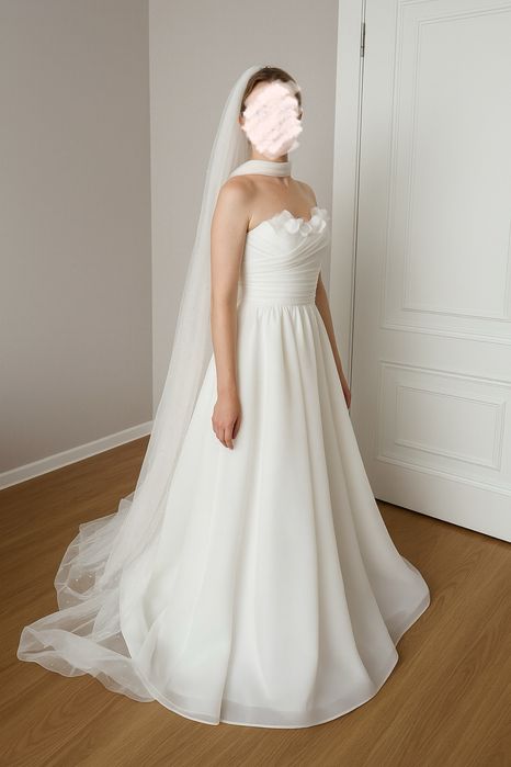 Свадебное платье с шарфом