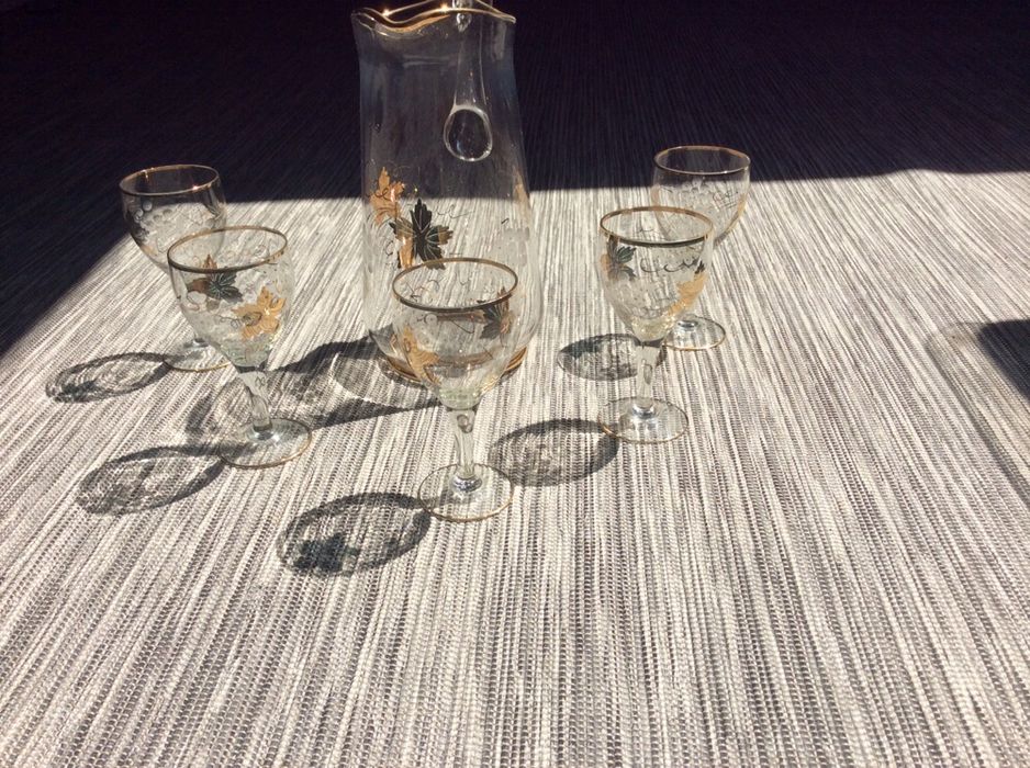 сервиз за ракия с позлата