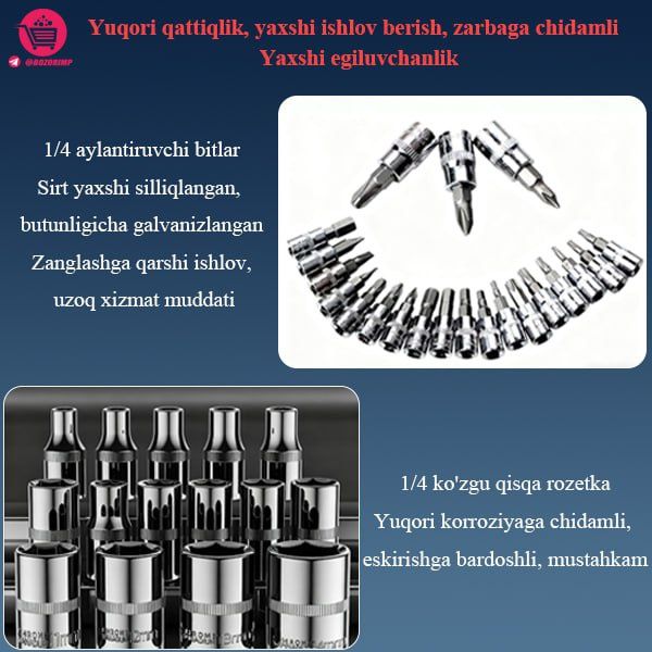 51 dona professional asbob uskunalar toʻplami