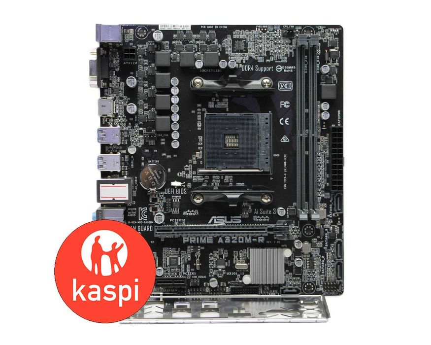 Мат.Плата AM4 ASUS PRIME A320M-R 2x DDR4 Прошит до последней версии