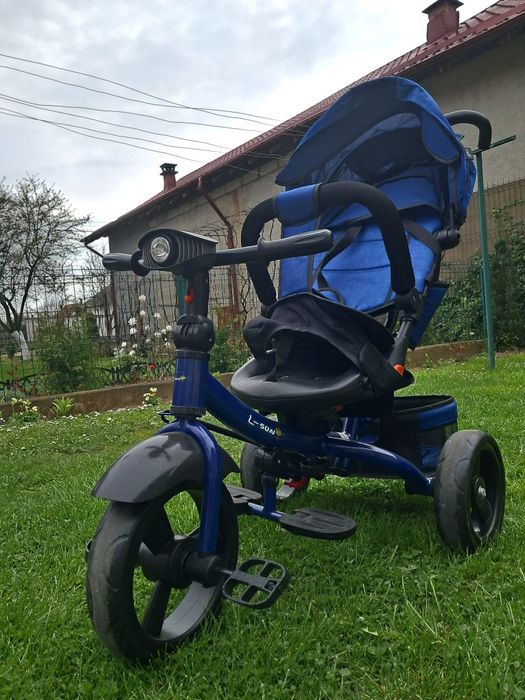 Tricicletă pentru copii, model tip cărucior (3 în 1), foarte practică
