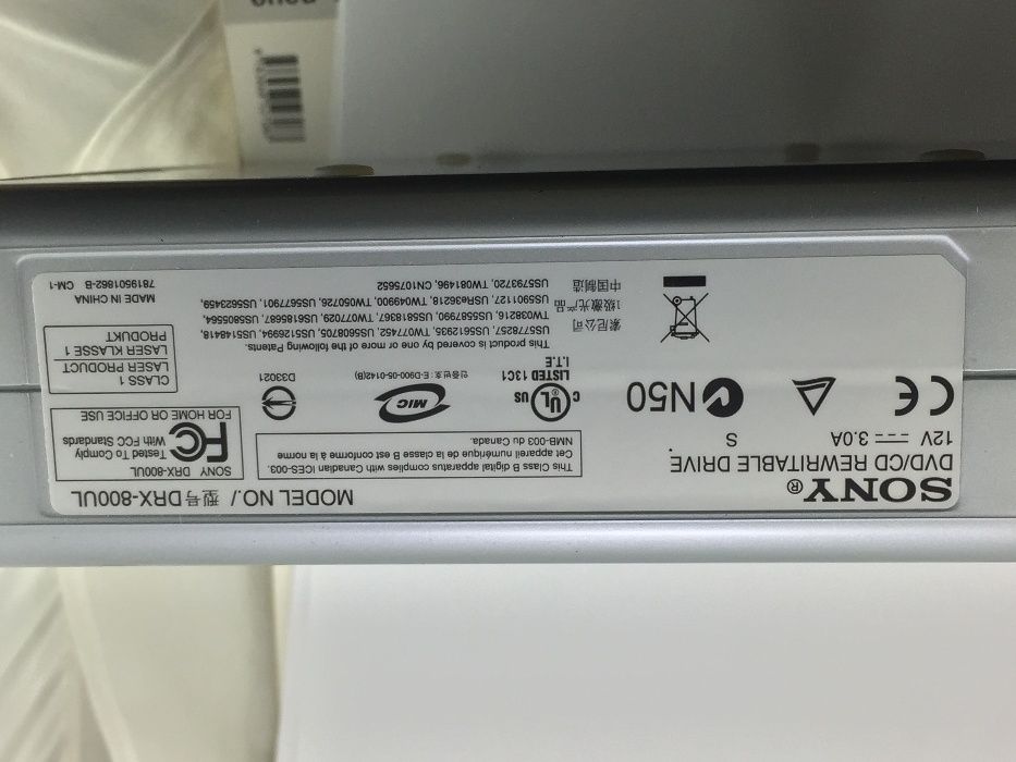 External Sony DRX800UL DVD writer burner