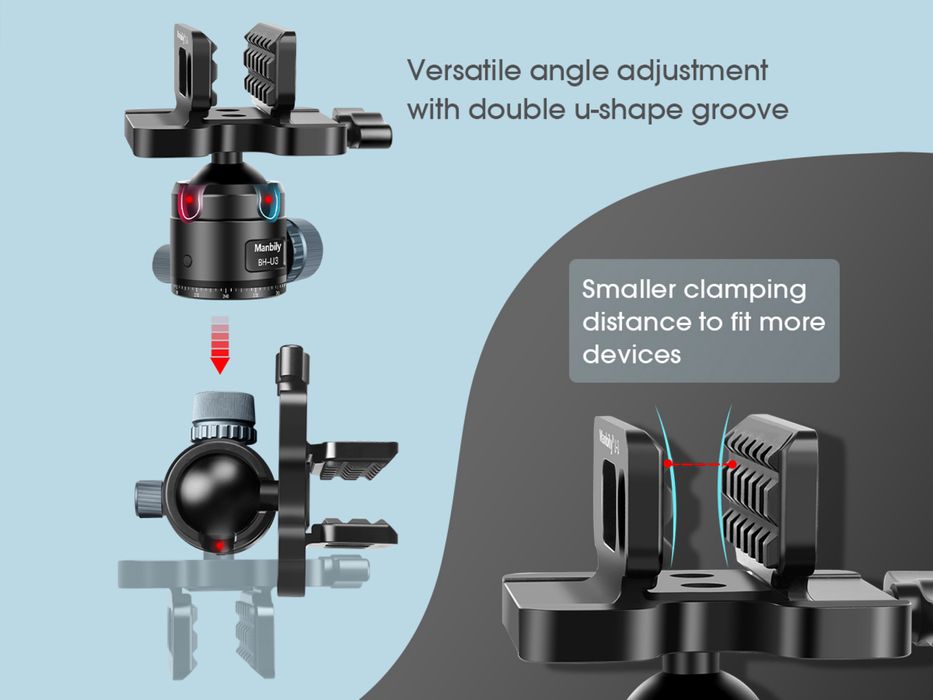 Глава за трипод Manbily с алуминиева пристягаща глава за стрелба/лов