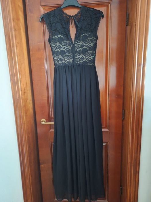 Rochie neagra voal cu dantela