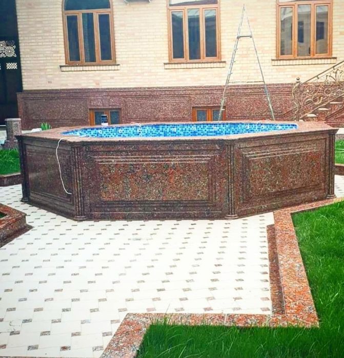 Цоколга ГРАНИТ Мрамор ва Фасадга Табий Травертин тошларни сифатли у'рн