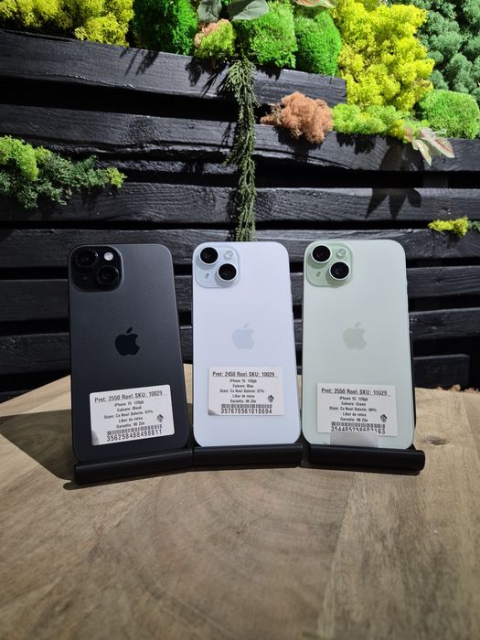 iPhone 15 128gb Black/Blue/Green Neverlocked Bat 85%-90%/Fact+Garantie