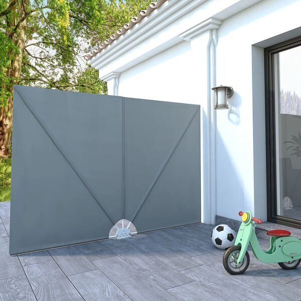 Copertină laterală pliabilă de terasă, gri, 240x160 cm VidaXL
