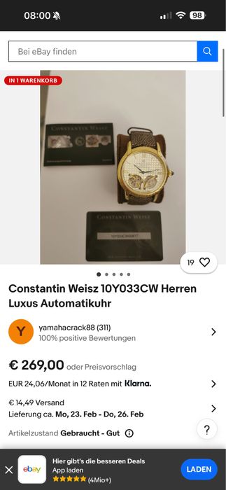 Ceas barbatesc Konstantin Wiesz Professional Automatik 40 Rubins