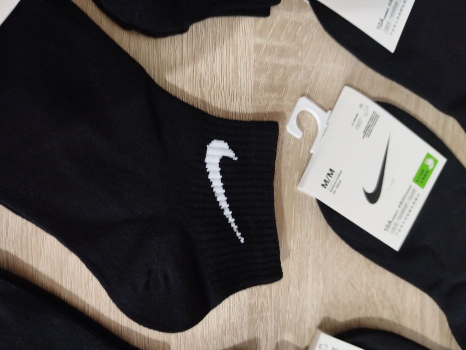 10 perechi de șosete Nike negre scurte unisex
