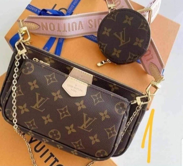 Geanta 3 în 1 Louis Vuitton,piele naturala, cutie,card,factura,saculet