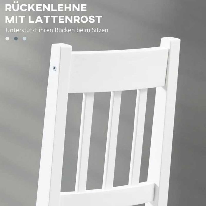 Комплект от 2 стола за трапезария, Масивно дърво