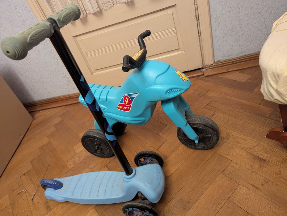 Trotinetă + Bicicletă copii 2 în 1 – distracția garantată afară!