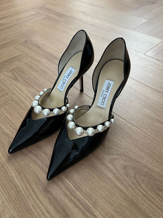 Stiletto Lac Negru cu Perle – Autentici, Premium, Impecabili