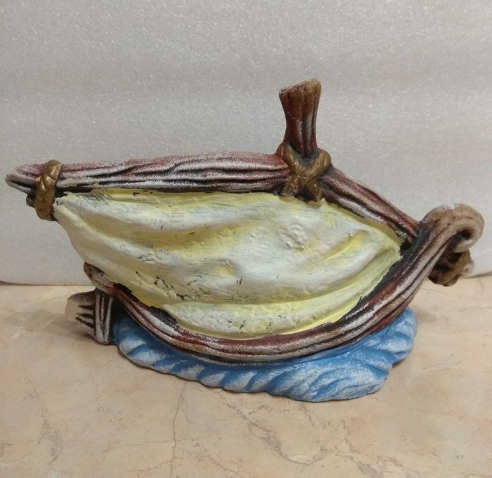 ЛОТ - Гипсова лодка с икона и гипсово ангелче